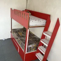 تخت خواب دوطبقه بدنه فلزی رویه ام دی اف|تخت و سرویس خواب|ارومیه, |دیوار