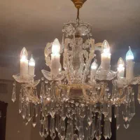 لوستر برنز و کریستال لاکچری اصل آنتیک قدیمی کلاسیک|لوستر و چراغ آویز|مشهد, جنت|دیوار