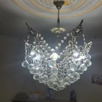 لوستر تمام برنج شش شعله در حد نو