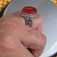 انگشتر نقره عقیق یمنی پرتقالی
