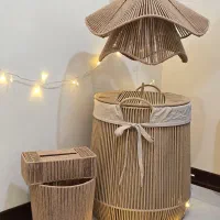 محصولات مکرومه. لوستر و سبد مکرومه