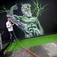 دیوارنویسی و نقاشی دیواری معلم