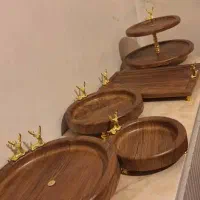 سرویس پذیرایی چوبی ۵ تیکه چوبی کاملا نو و سالم