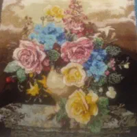 تابلو فرش دستبافت گل و گلدان سفالی|تابلو فرش|تهران, شهرک دانشگاه|دیوار