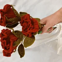 انواع دسته گل بافتنی تک شاخه و چند شاخه|گل مصنوعی|شهرکرد, |دیوار