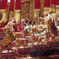 فرش عتیقه نخ ابریشمی|فرش|بهارستان, |دیوار