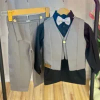 ست سه تیکه جلیقه و شلوار و پیراهن پسرانه