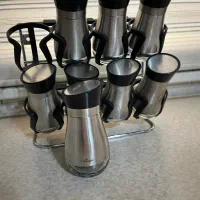 جاادویه یونیک اصل۸تیکه دارای استند جنس شیشه واستیل