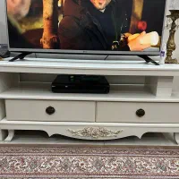 میز تلویزیون چوبی سفید