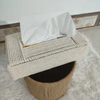 سطل و جا دستمالی و دیوار کوب مکرومه|صنایع دستی و سایر لوازم تزئینی|فردیس, قریشی|دیوار