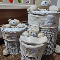 ست سبد حصیری و آباژور و ساعت خرسی|اسباب و اثاث بچه|گلستان (تهران), |دیوار