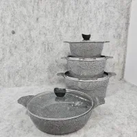 سرویس قابلمه وتابه ۸پارچه چدن گرانیت کف رینگی|ظروف پخت‌وپز|قم, ولیعصر|دیوار