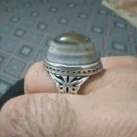 انگشتر نقره دست ساز با سنگ بابا قوری اصل