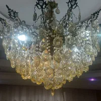 لوستر برنز۱۲شاخه به همراه دیوارکوب ست