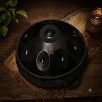 هنگ درام استیل آلفا ،رنگ مشکی و طلایی،همراه با کیف
