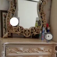 تخت پا تختی تشک عسلی اینه در حد نو|تخت و سرویس خواب|بیجار, |دیوار