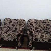 مبل هفت نفره طرح چرم و مخمل