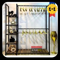 رگال لباس ۲آویز بغل قفسه چوبی فلزی چوب لباسی کد۴۰۴