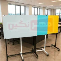 پایه استاندارد تخته وایت‌ برد شیشه‌ای مهرنگین