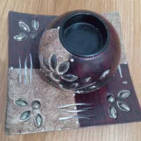 یک جفت چراغ گرد سوز و یک جاشمعی سالم،در حد نو|صنایع دستی و سایر لوازم تزئینی|کرج, ساسانی (قلمستان)|دیوار
