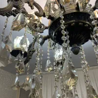 لوستر ۶ شاخه ۱۲ شعله برنجی سنگین|لوستر و چراغ آویز|تهران, قصر فیروزه ۲|دیوار