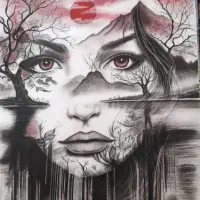 طراحی پرتره و روی پارچه