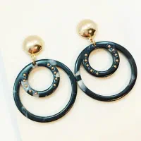 گوشواره آویز بلند چند رنگ دایره ای