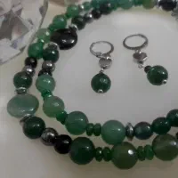 گردنبندسنگ عقیق سبز و مشکی و اونتورین|جواهرات|تهران, حکیمیه|دیوار