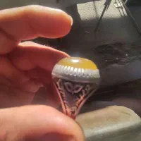 دوانگشترعقیق زرد با رکاب نقره|کلکسیون اشیاء عتیقه|بندر ترکمن, |دیوار