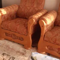 مبل چوبی پارچه ای سالم ۶ نفره