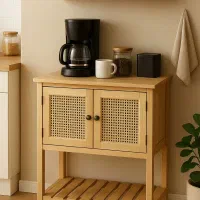 کافی بار دودرب حصیری تمام چوب