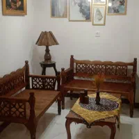 تخت سنتی چوبی مبل و مبلمان گره چینی باغی ویلایی|مبلمان خانگی و میز عسلی|رشت, لاکان|دیوار