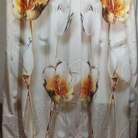 پرده پانچی طرح گل|پرده، رانر، رومیزی|قرچک, زیبا شهر|دیوار