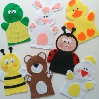 ماسک و دستکش نمایش عروسکی نمدی