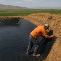 تثبیت دیواره و پوشش ایمن حوضچه‌های خاکی میاندوآب