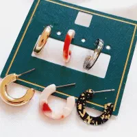 گوشواره نیم حلقه چند جفتی مدل چند رنگ زیبا|بدلیجات|قزوین, |دیوار
