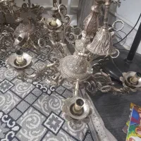ست ‌کامل برنجی ایینه و شمعدان....