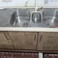 سینک سه لگنه توکار ۱۴۰ * ۵۰ به همراه کابینت سه دره|مصالح و تجهیزات ساختمان|تهران, آذری|دیوار