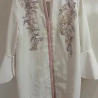 مانتو سنگدوزی سفید سایز ۴۶