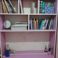 تخت/میز تحریر/کتابخانه/پرده/تشک فنری|تخت و سرویس خواب|تهران, فدک|دیوار