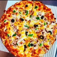 پیتزا مخلوط مرغ بریانی فست فود