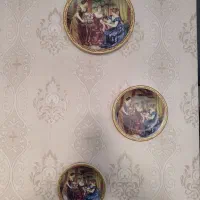 بشقاب دیواری چینی طلاکوب