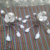 دو عدد لوستر ۱۲ شاخه بدنه استیل شیک