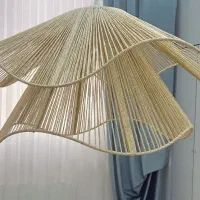 انواع لوستر و آباژور با متریال رافیا