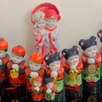 دکوری مجسمه های چینی شانس دختر و پسر قدیمی