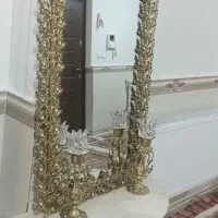 آینه و شمعدان تمام برنجی
