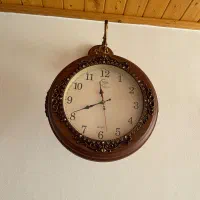 ساعت دیواری دوطرفه طرح چوب|ساعت دیواری و تزئینی|چمستان, |دیوار