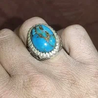 انگشتر فیروزه رگه طلا رکاب دست ساز|بدلیجات|ارومیه, |دیوار