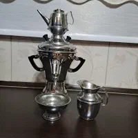 ست سماور قدیمی استیل اصل (یک و نیم لیتر)