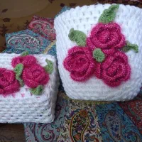 سطل وجعبه دستمال کاغذی دست باف